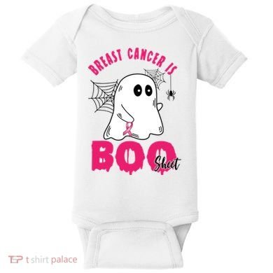 Breast Cancer Is Boo Sheet Halloween Ghost Baby Bodysuit