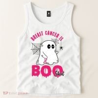 Breast Cancer Is Boo Sheet Halloween Ghost Tank Top thumb 2