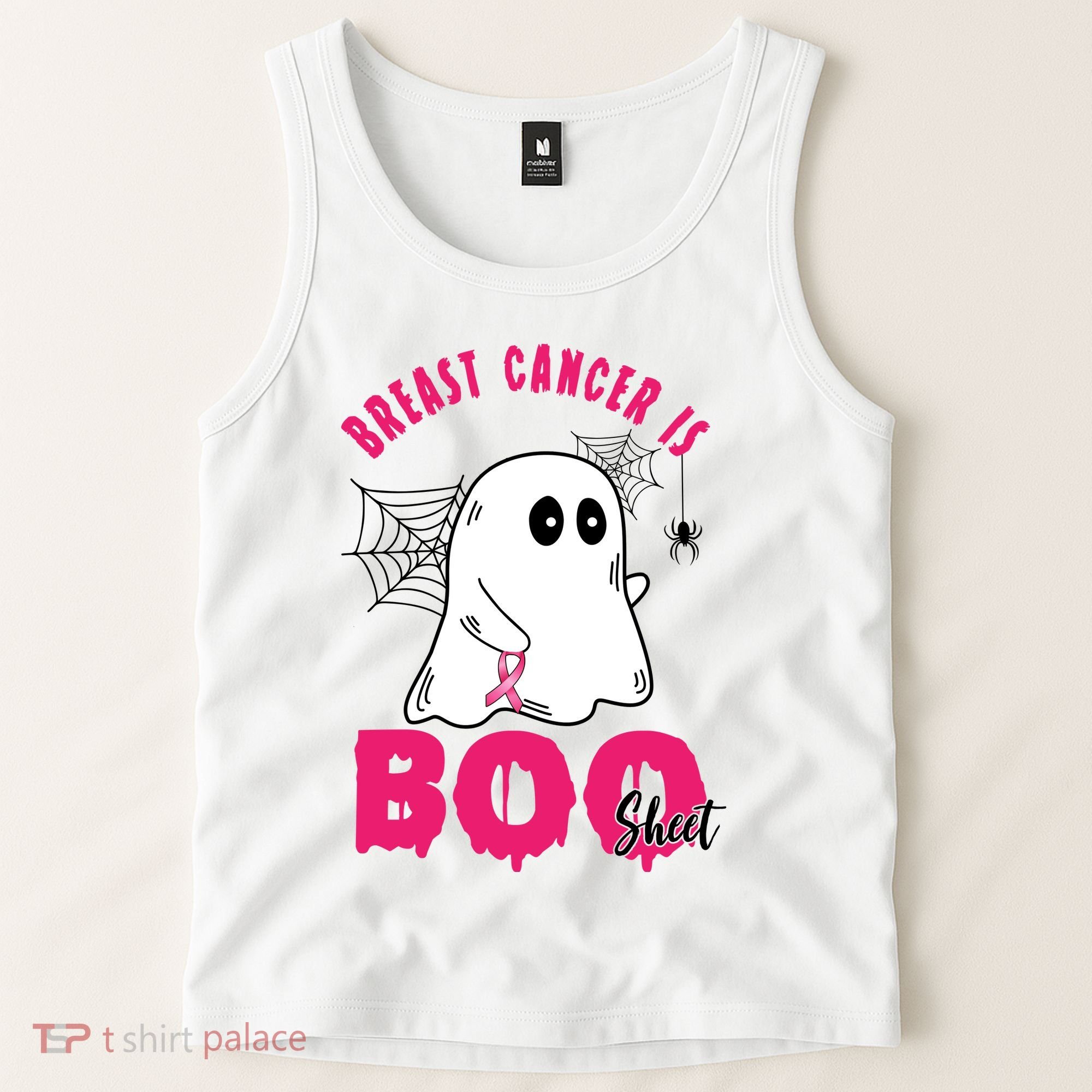 Breast Cancer Is Boo Sheet Halloween Ghost Tank Top