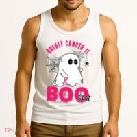 Breast Cancer Is Boo Sheet Halloween Ghost Tank Top thumb 3
