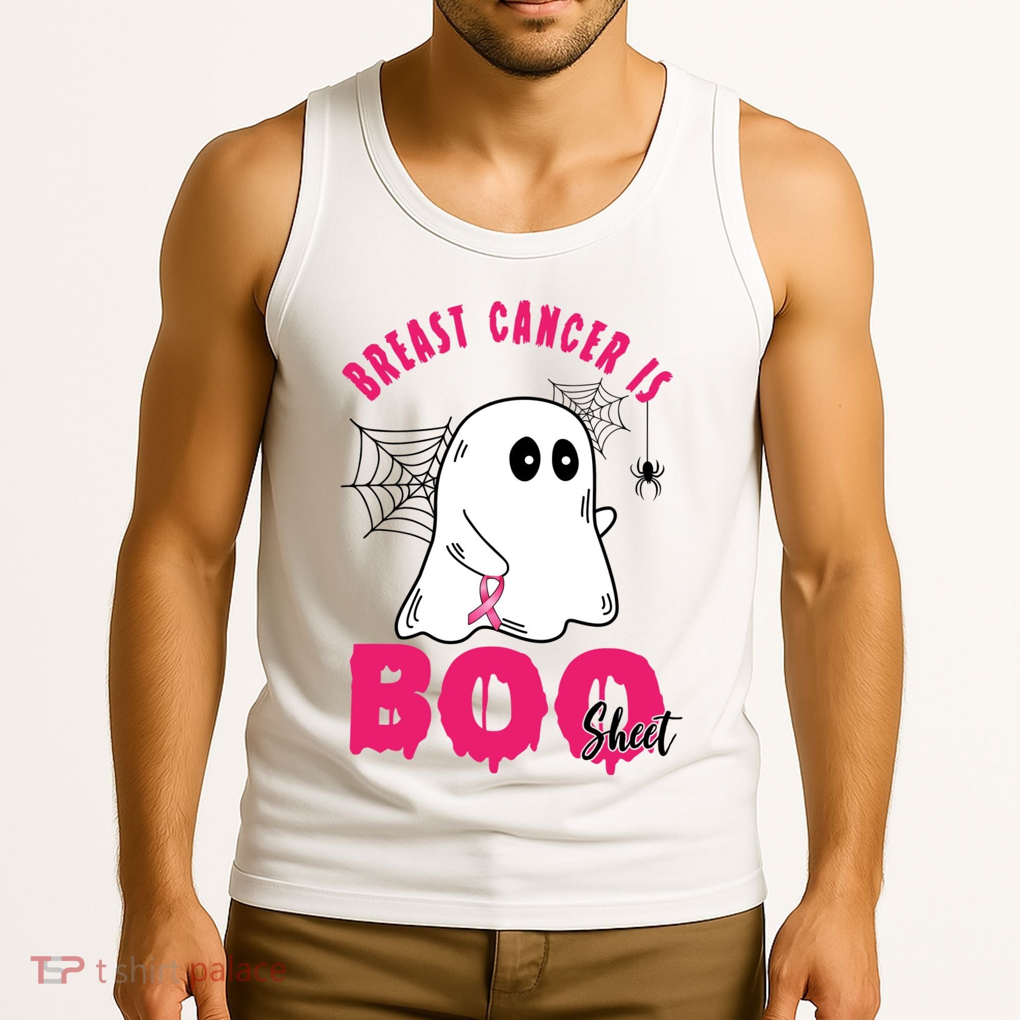 Breast Cancer Is Boo Sheet Halloween Ghost Tank Top