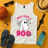 Breast Cancer Is Boo Sheet Halloween Ghost Tank Top thumb 4