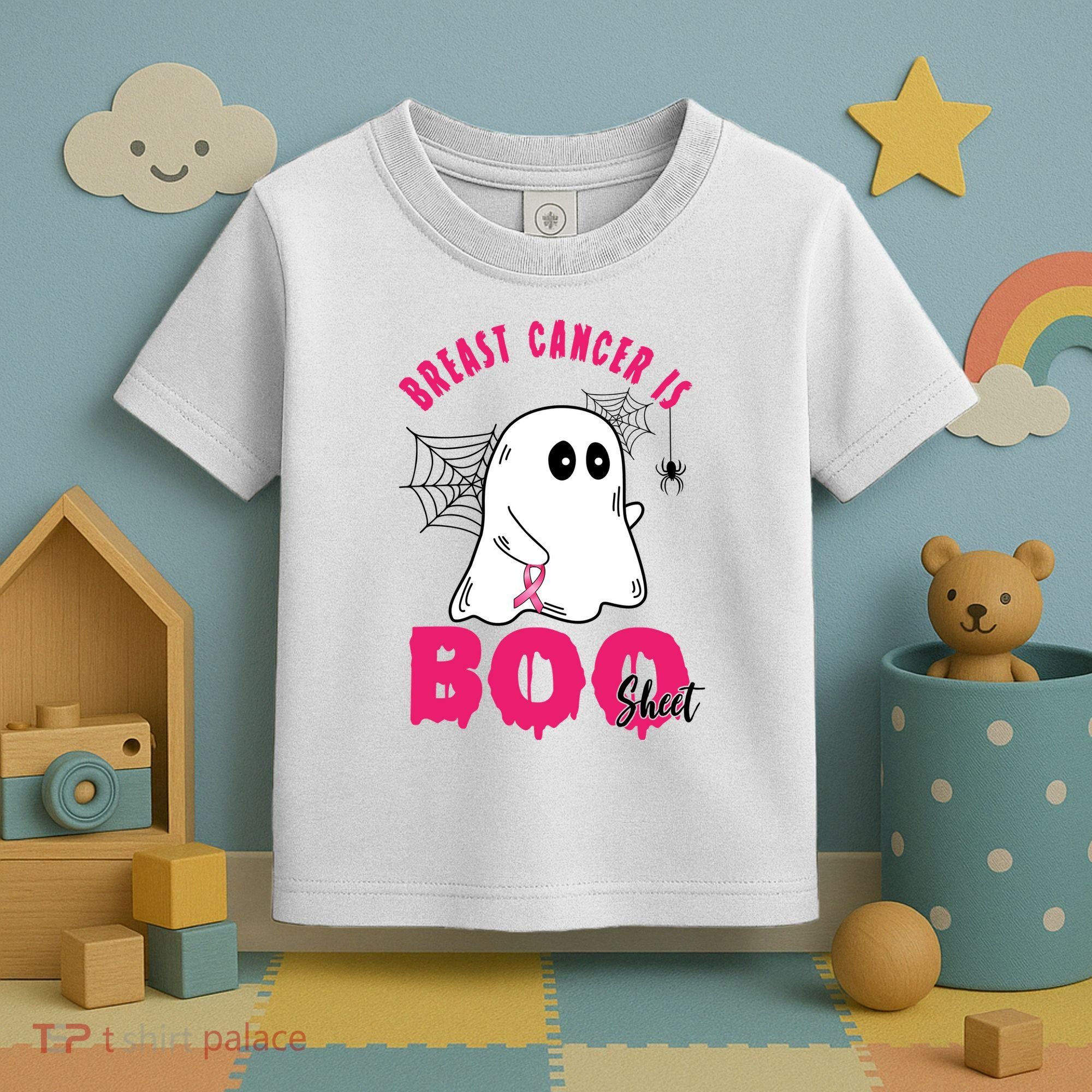 Breast Cancer Is Boo Sheet Halloween Ghost Toddler T-Shirt