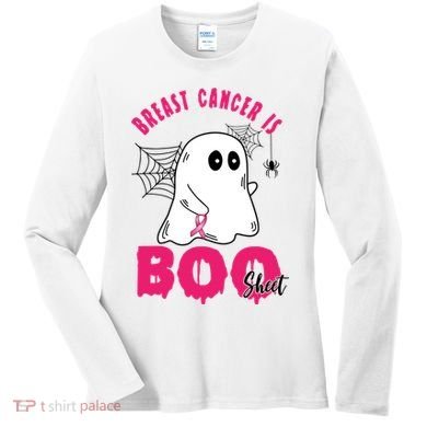 Breast Cancer Is Boo Sheet Halloween Ghost Women's Long Sleeve Shirt