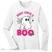 Breast Cancer Is Boo Sheet Halloween Ghost Women's Long Sleeve Shirt thumb 0