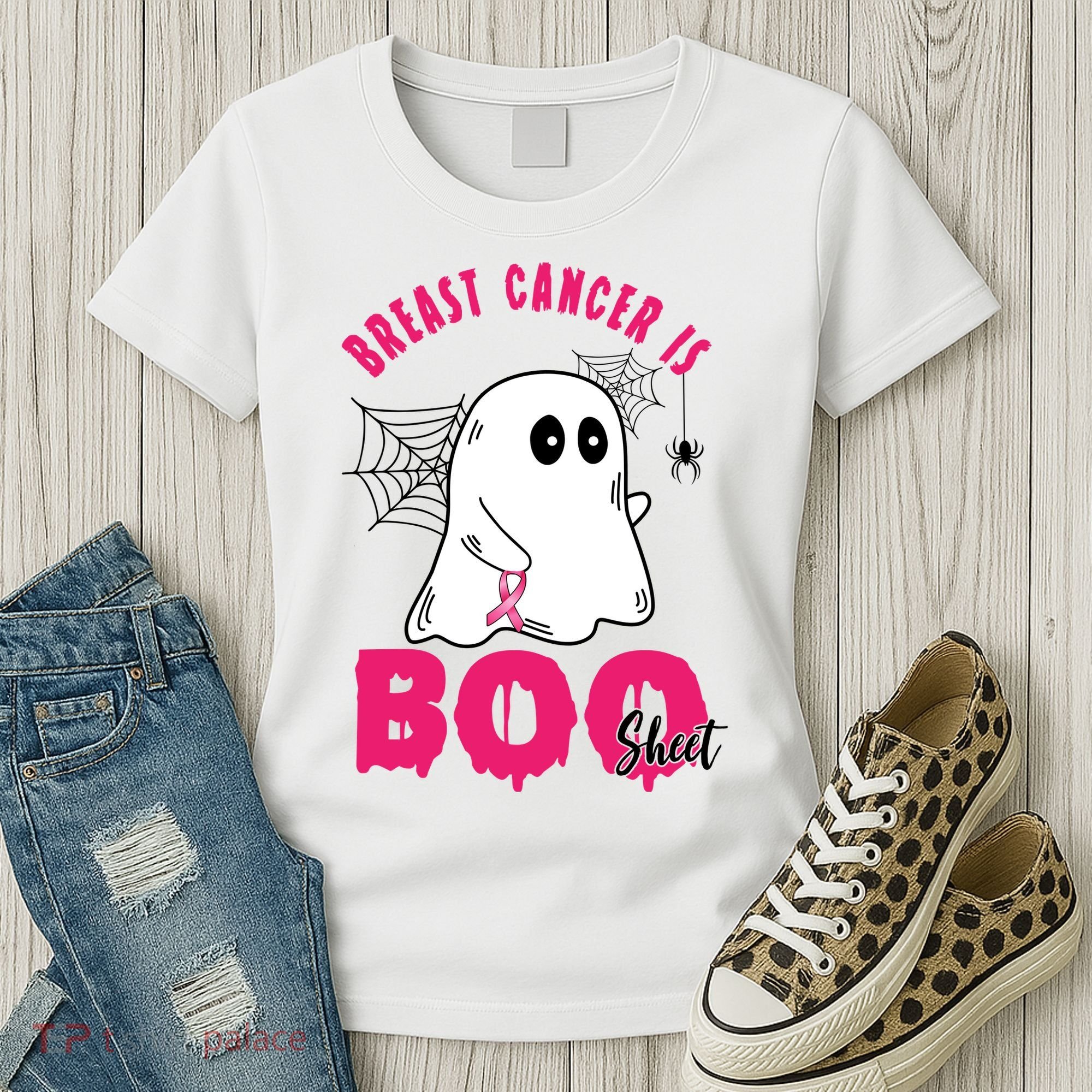 Breast Cancer Is Boo Sheet Halloween Ghost Women's T-Shirt