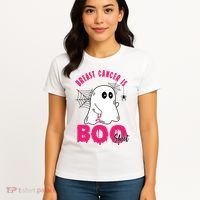 Breast Cancer Is Boo Sheet Halloween Ghost Women's T-Shirt thumb 4