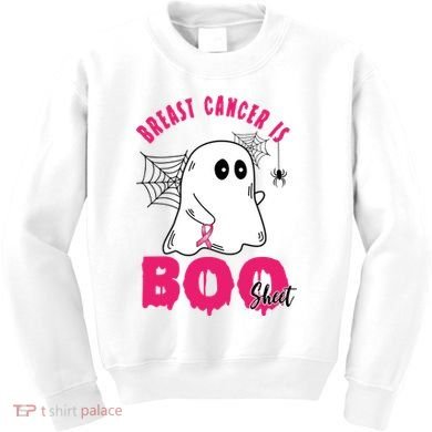 Breast Cancer Is Boo Sheet Halloween Ghost Kids Sweatshirt