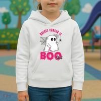 Breast Cancer Is Boo Sheet Halloween Ghost Kids Hoodie thumb 3