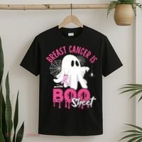 Breast Cancer Is Boo Sheet Halloween Breast Cancer Awareness T-Shirt thumb 2