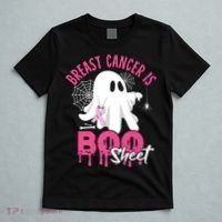 Breast Cancer Is Boo Sheet Halloween Breast Cancer Awareness T-Shirt thumb 5