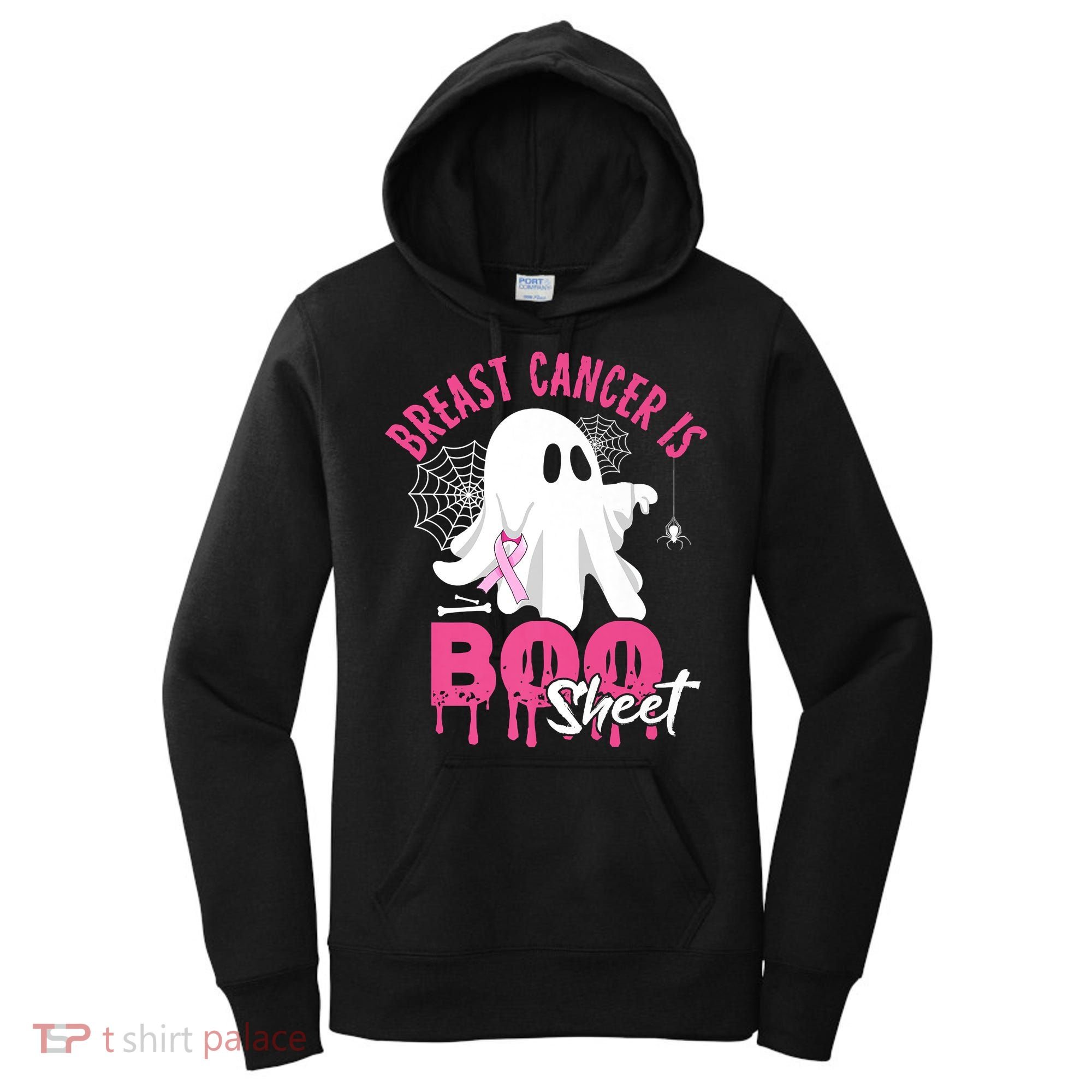 Breast Cancer Is Boo Sheet Halloween Breast Cancer Awareness Women's Hoodie