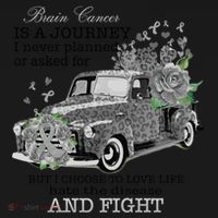 Brain Cancer Is A Journey Brain Cancer Awareness Gift Bucket Hat thumb 4