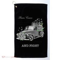 Brain Cancer Is A Journey Brain Cancer Awareness Gift Golf Towel thumb 0