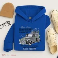 Brain Cancer Is A Journey Brain Cancer Awareness Gift Hoodie thumb 4