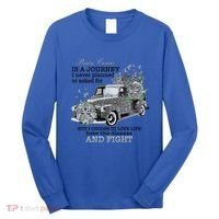 Brain Cancer Is A Journey Brain Cancer Awareness Gift Long Sleeve Shirt thumb 0