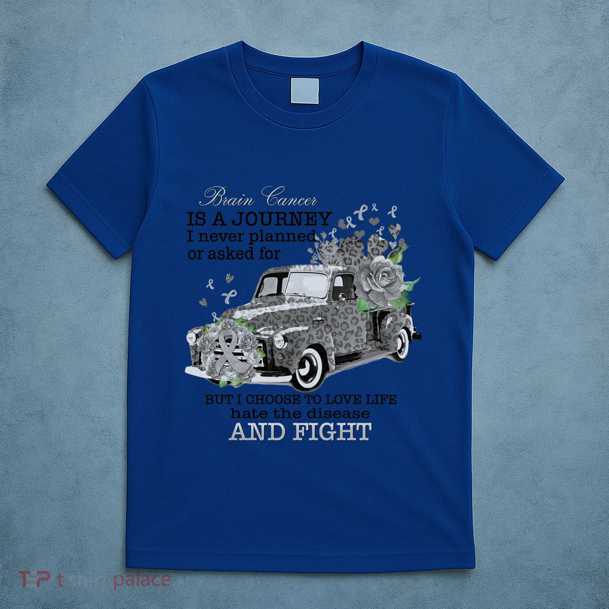 Brain Cancer Is A Journey Brain Cancer Awareness Gift T-Shirt