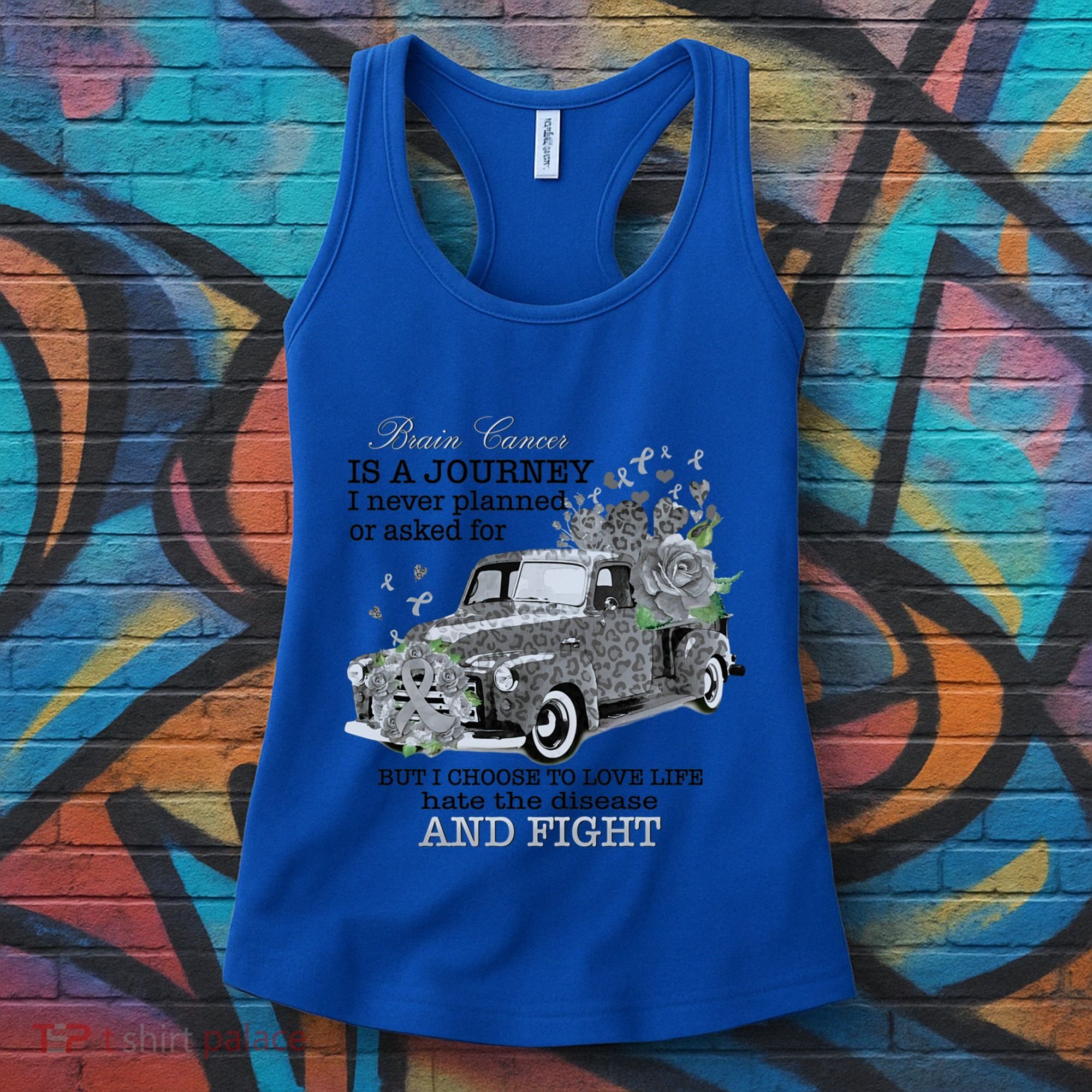 Brain Cancer Is A Journey Brain Cancer Awareness Gift Women's Tank Top