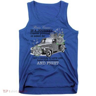Brain Cancer Is A Journey Brain Cancer Awareness Gift Tank Top