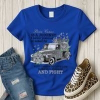 Brain Cancer Is A Journey Brain Cancer Awareness Gift Women's T-Shirt thumb 3