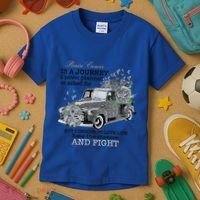 Brain Cancer Is A Journey Brain Cancer Awareness Gift Kids T-Shirt thumb 3