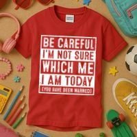 Be Careful I'm Not Sure Which Me I Am Today You Have Been Warned Kids T-Shirt thumb 3