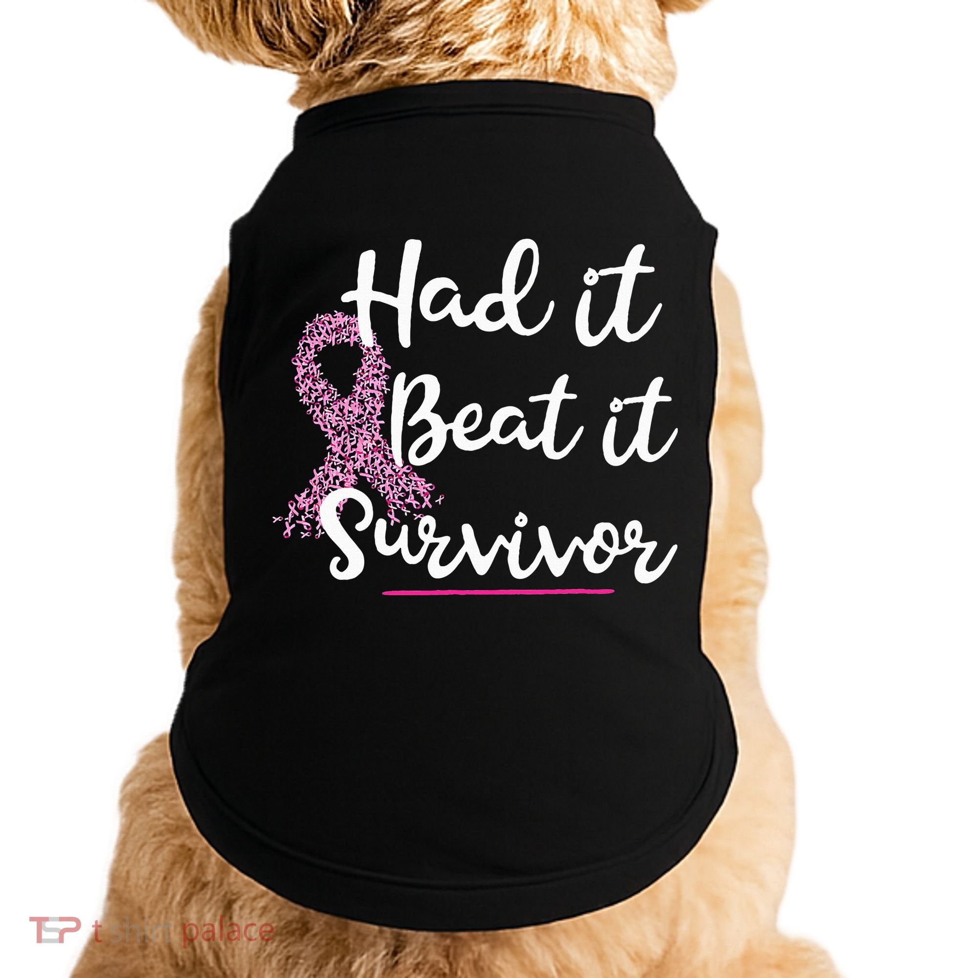 Breast Cancer I Had It I Beat It Survivor Pink Ribbon Gift Doggie Tank