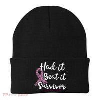 Breast Cancer I Had It I Beat It Survivor Pink Ribbon Gift Beanie thumb 0