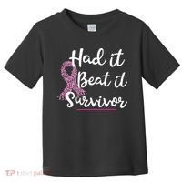 Breast Cancer I Had It I Beat It Survivor Pink Ribbon Gift Toddler T-Shirt thumb 0