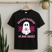 Breast Cancer Is Boo Sheet October Awareness T-Shirt thumb 2