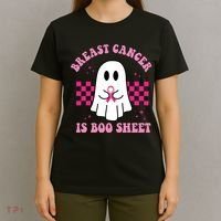 Breast Cancer Is Boo Sheet October Awareness T-Shirt thumb 4