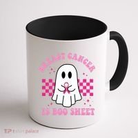 Breast Cancer Is Boo Sheet October Awareness Coffee Mug thumb 1