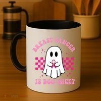 Breast Cancer Is Boo Sheet October Awareness Coffee Mug thumb 4