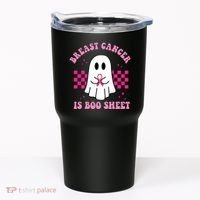 Breast Cancer Is Boo Sheet October Awareness Tumbler thumb 0