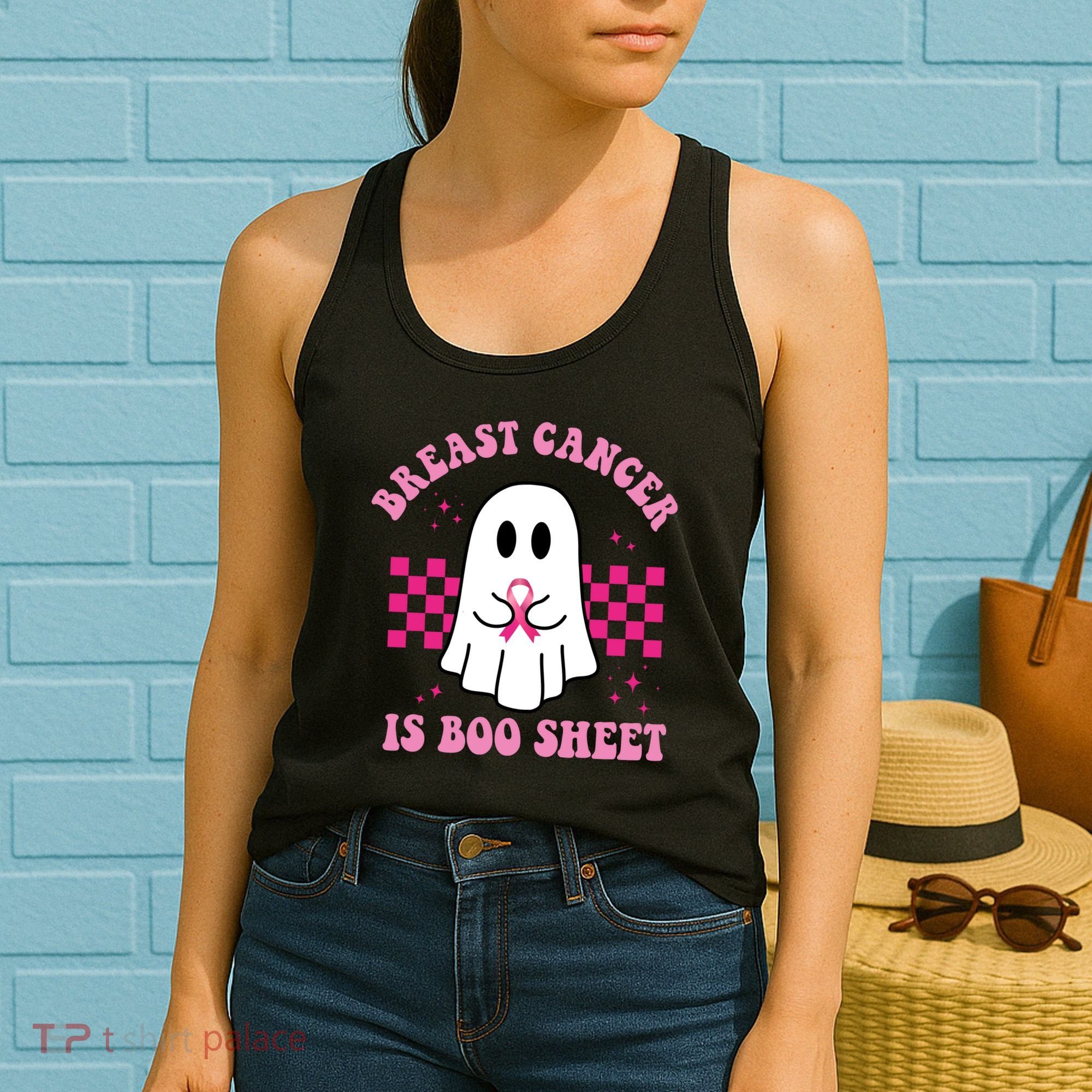 Breast Cancer Is Boo Sheet October Awareness Women's Tank Top