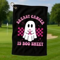 Breast Cancer Is Boo Sheet October Awareness Golf Towel thumb 1