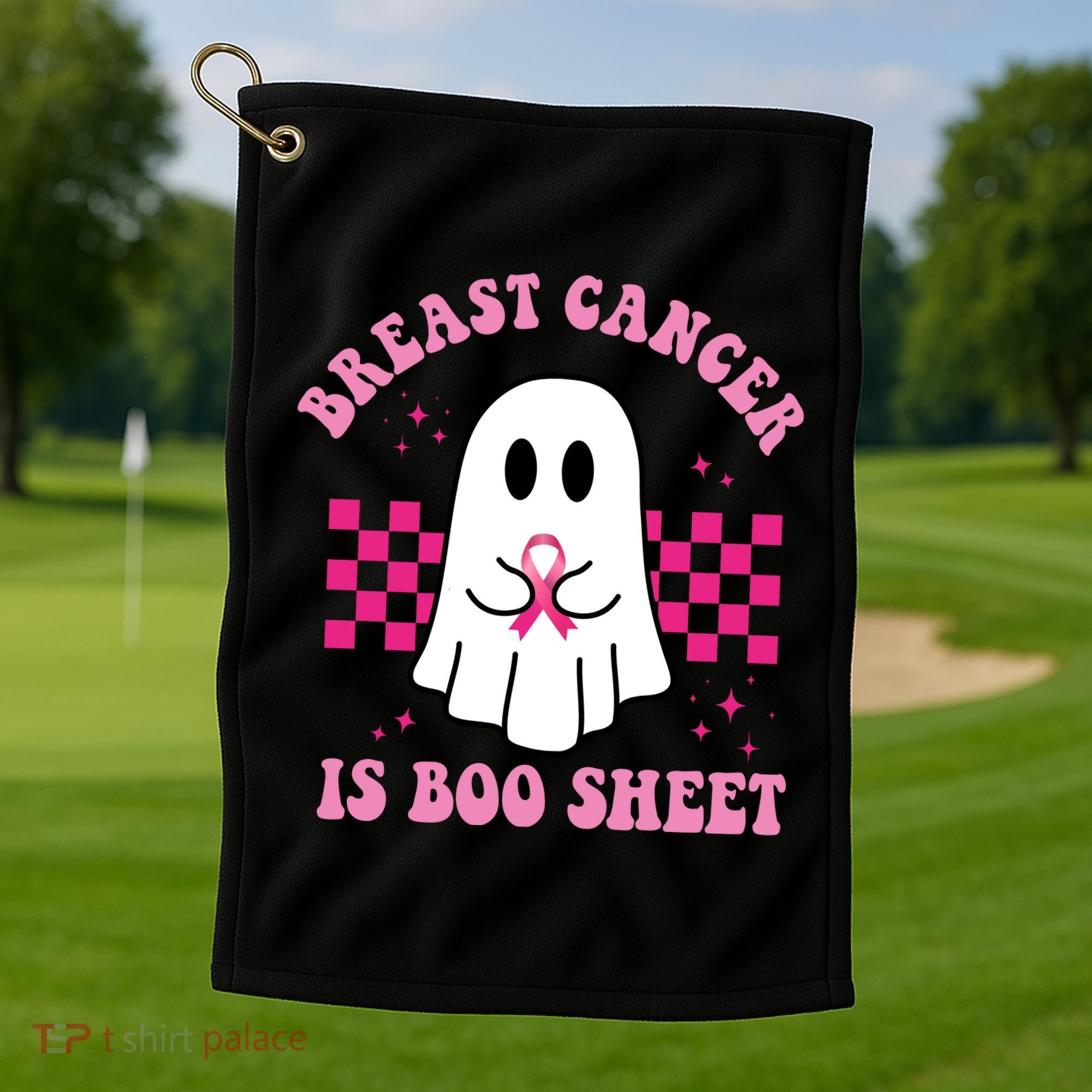 Breast Cancer Is Boo Sheet October Awareness Golf Towel