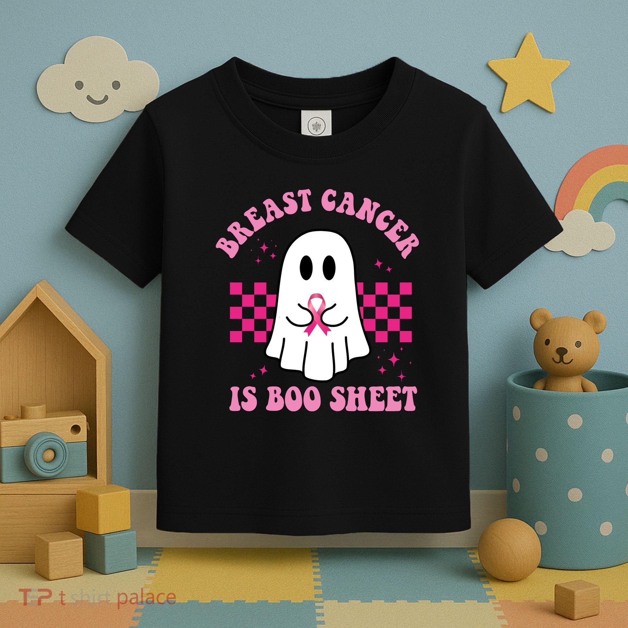 Breast Cancer Is Boo Sheet October Awareness Toddler T-Shirt