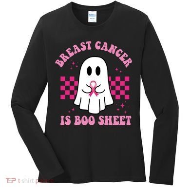 Breast Cancer Is Boo Sheet October Awareness Women's Long Sleeve Shirt