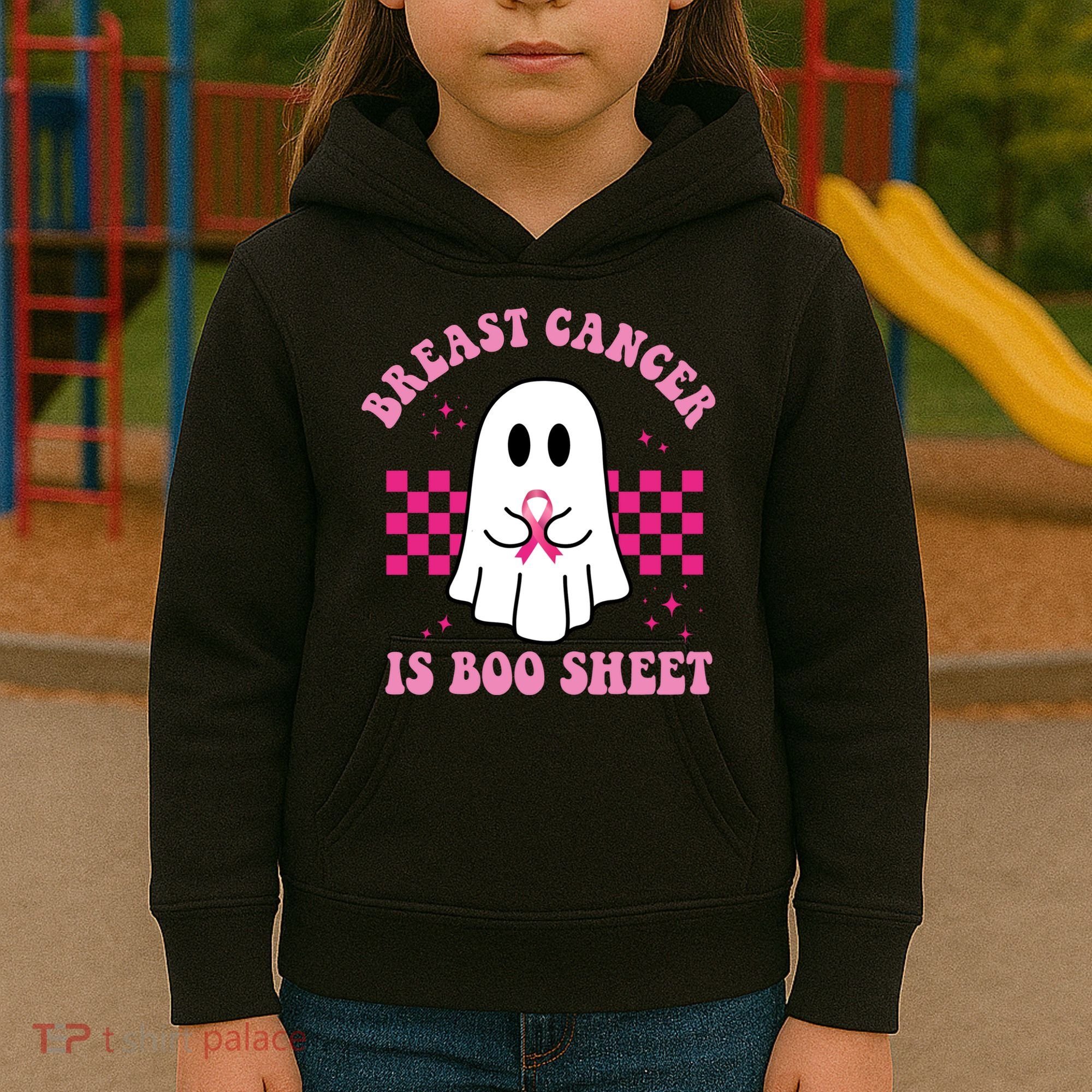 Breast Cancer Is Boo Sheet October Awareness Kids Hoodie
