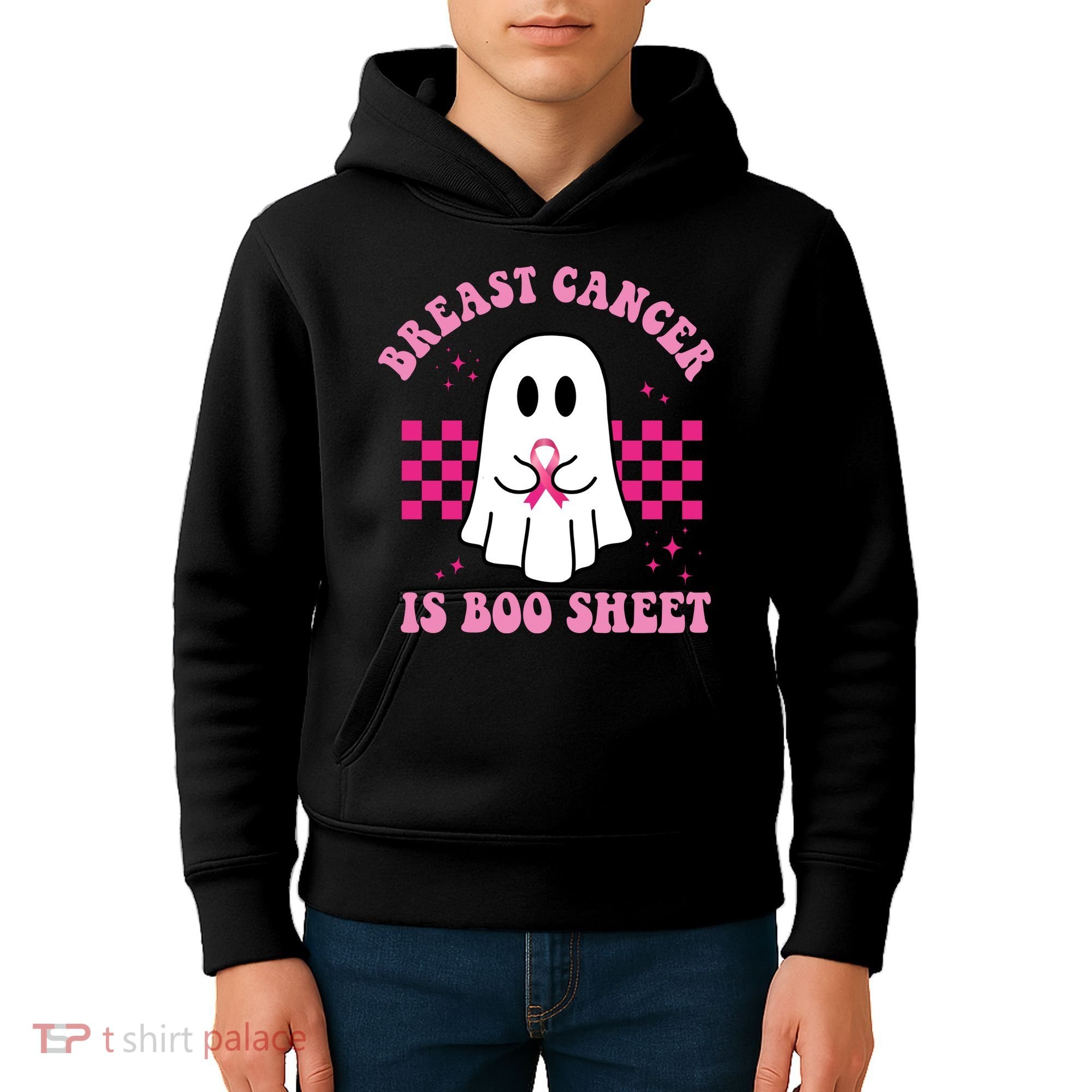 Breast Cancer Is Boo Sheet October Awareness Kids Hoodie