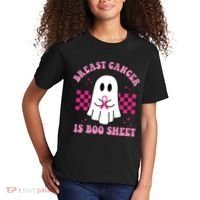 Breast Cancer Is Boo Sheet October Awareness Kids T-Shirt thumb 2