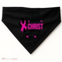 Breast Cancer I Can Do All Things Through Christ Awareness USA-Made Doggie Bandana thumb 0