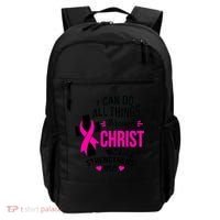 Breast Cancer I Can Do All Things Through Christ Awareness Backpack thumb 0
