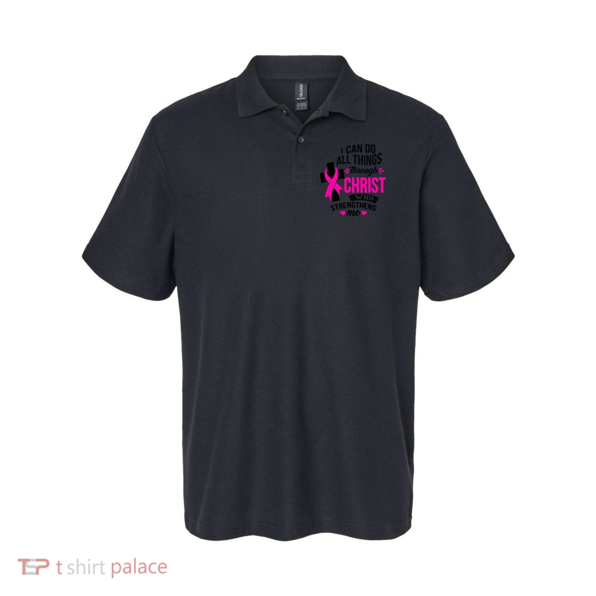 Breast Cancer I Can Do All Things Through Christ Awareness Polo