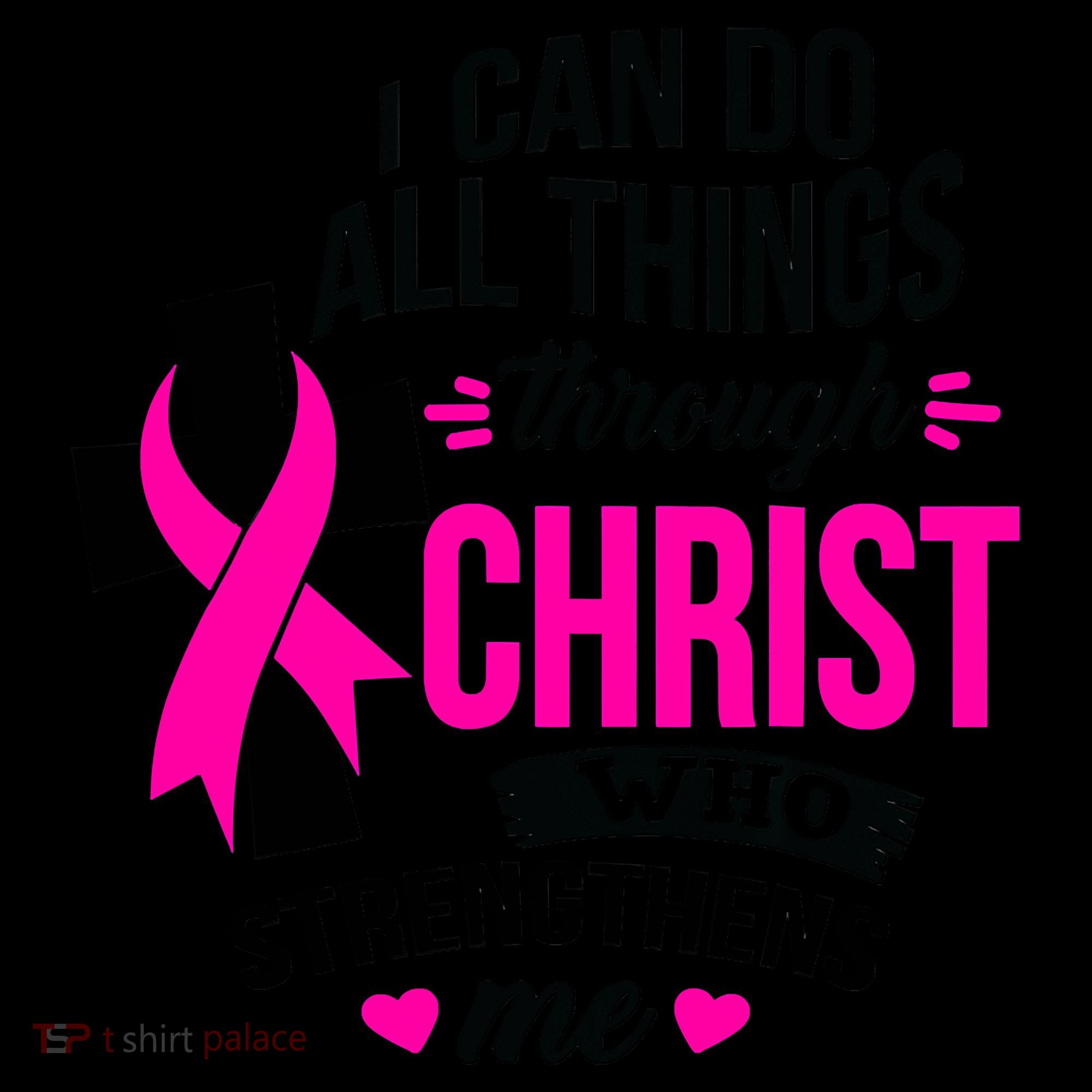 Breast Cancer I Can Do All Things Through Christ Awareness Women's Hoodie