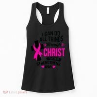 Breast Cancer I Can Do All Things Through Christ Awareness Women's Tank Top thumb 0