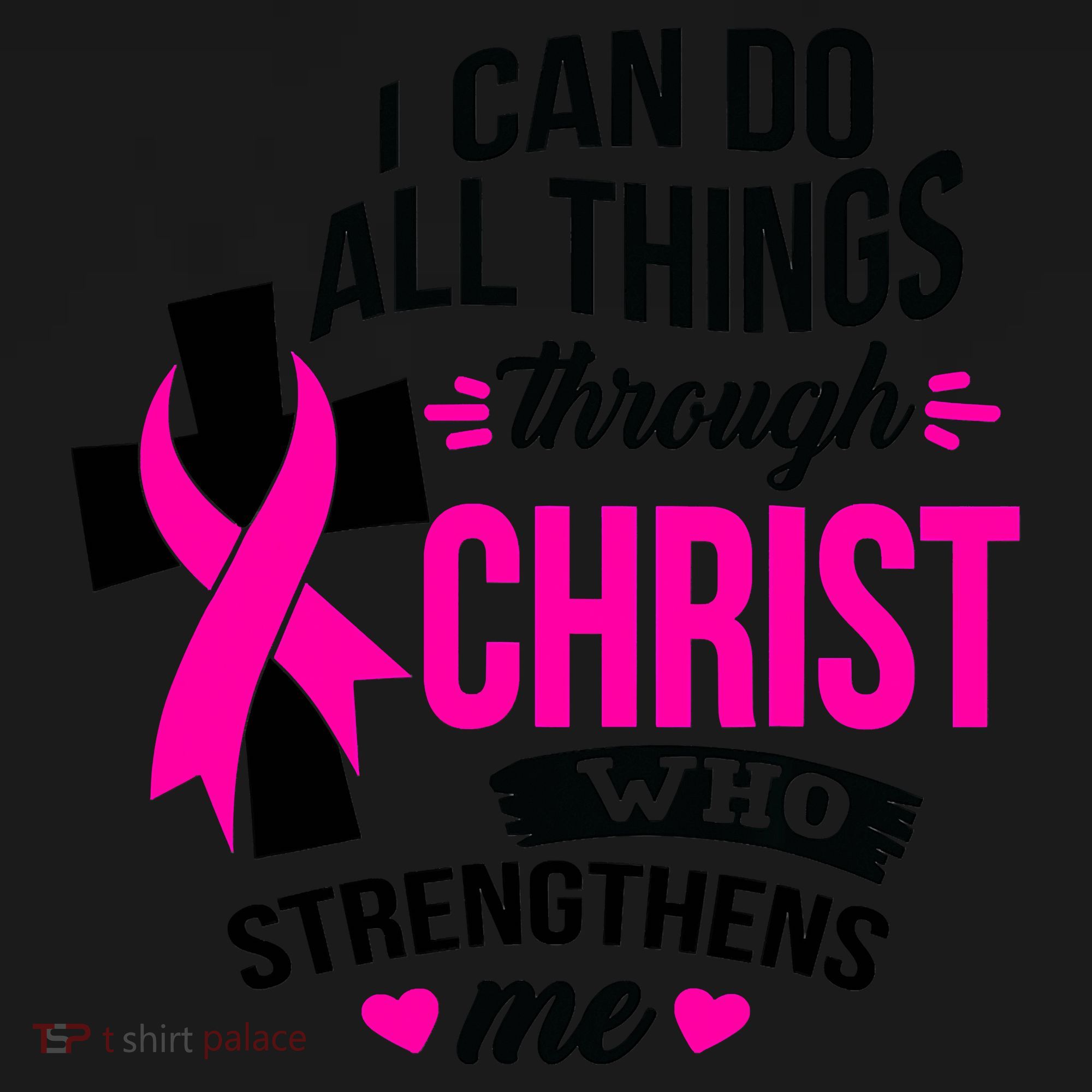 Breast Cancer I Can Do All Things Through Christ Awareness Kids Sweatshirt