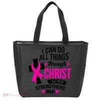 Breast Cancer I Can Do All Things Through Christ Awareness Tote Bag thumb 0