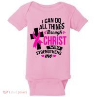 Breast Cancer I Can Do All Things Through Christ Awareness Baby Bodysuit thumb 0